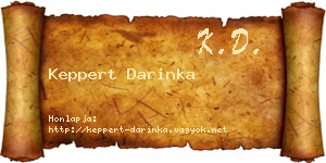 Keppert Darinka névjegykártya